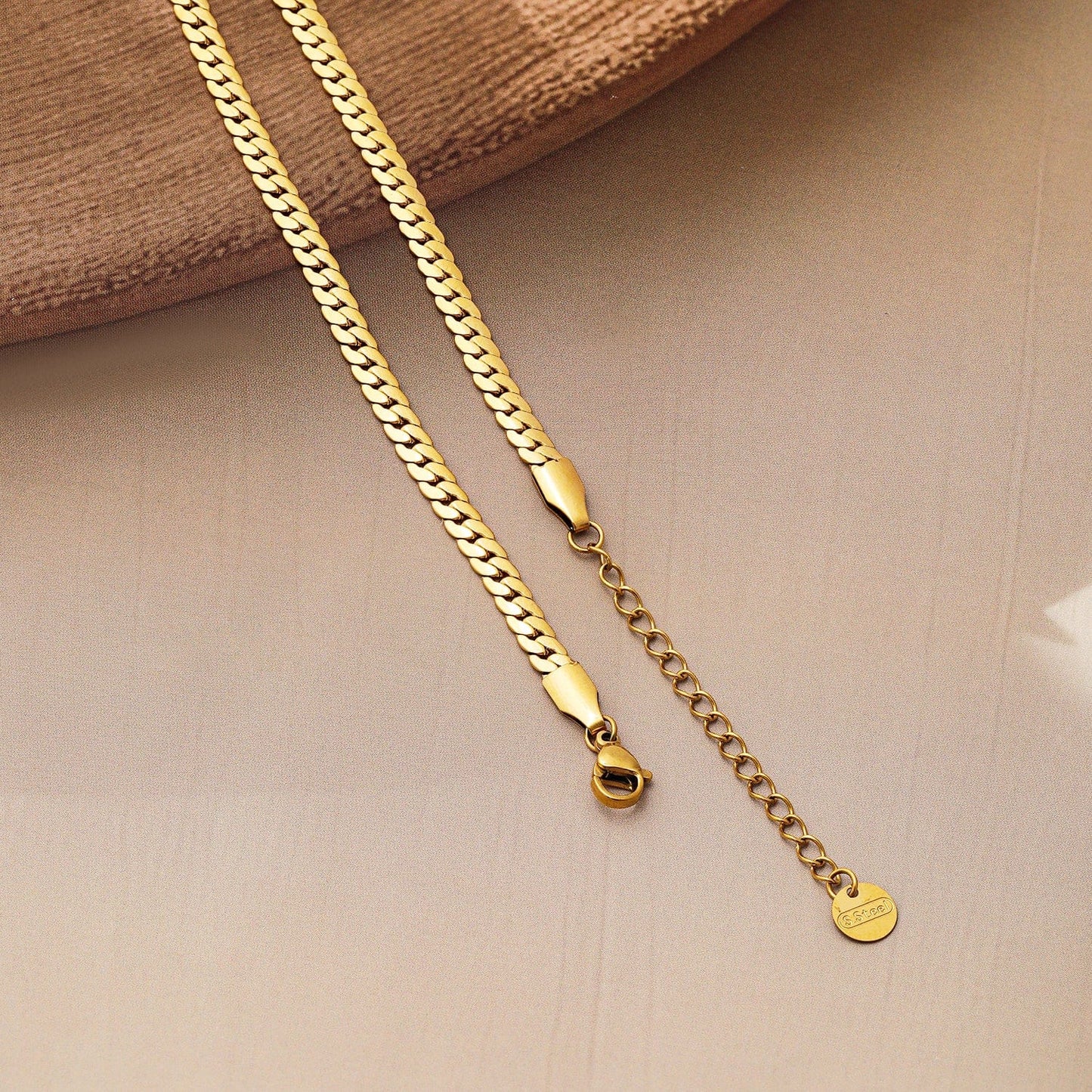 18K Gold Plated Stainless Steel Tarnish-Free Waterproof Emerald CZ Studded Necklace