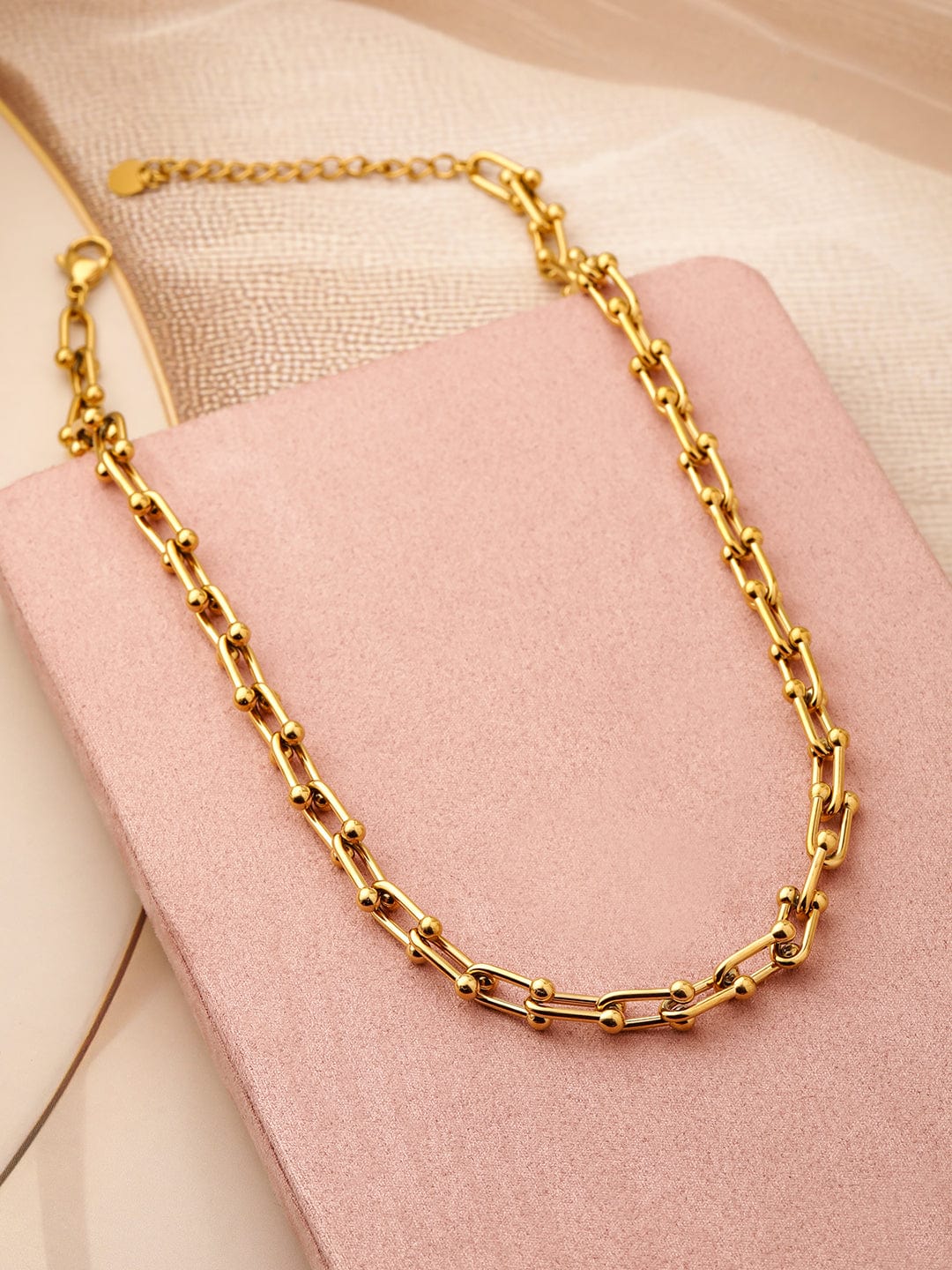 18K Gold-Plated Stainless Steel Tarnish-Free Waterproof Link Chain Necklace
