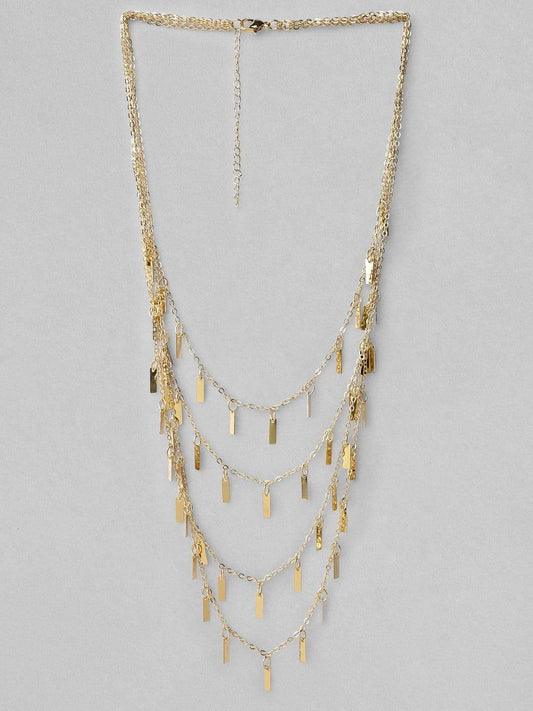 Rubans Gold Plated Multi Layer Necklace