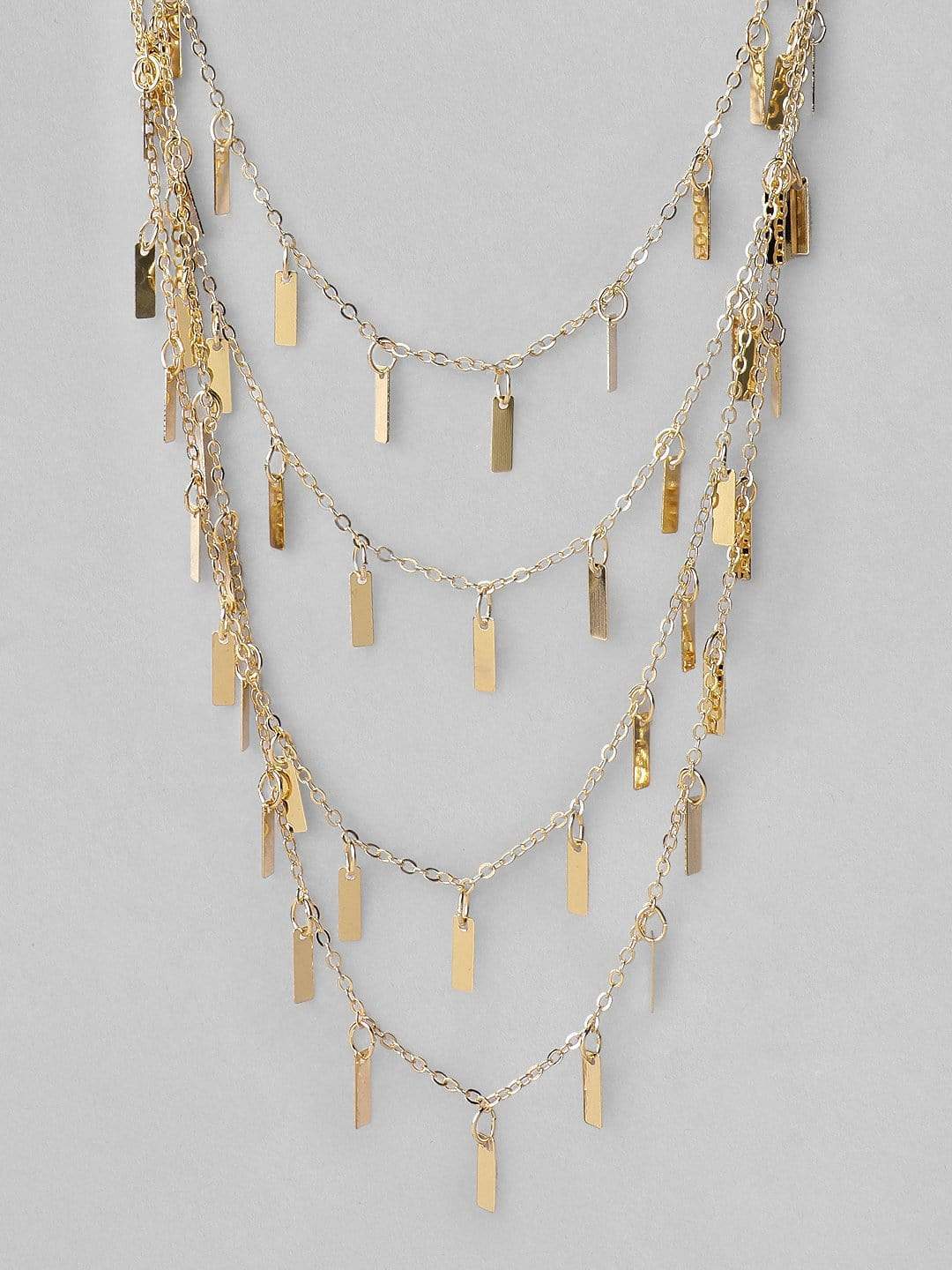 Rubans Gold Plated Multi Layer Necklace