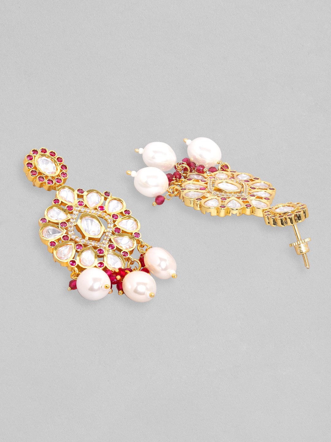 Rubans Gold Plated Polki Bridal Necklace Set