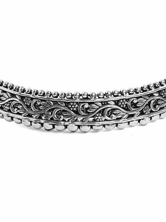 Rubans Oxidised Silver-Plated Antique Choker Necklace