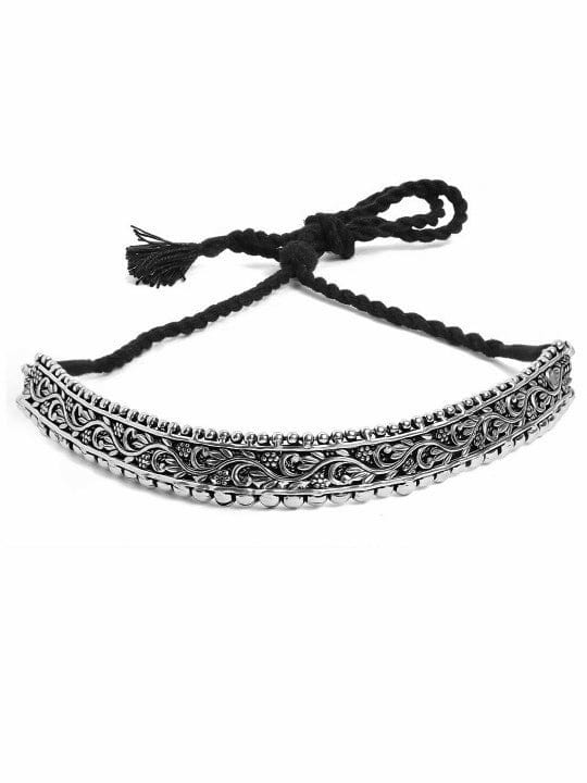 Rubans Oxidised Silver-Plated Antique Choker Necklace