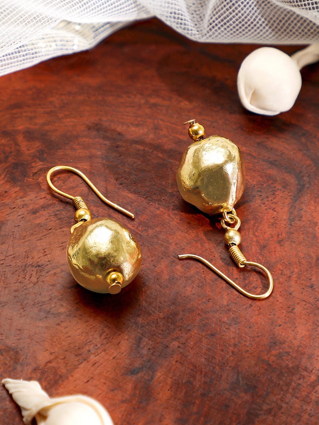 Rubans Oxidized 18K Gold-Plated Beaded Statement Necklace & Earrings Set