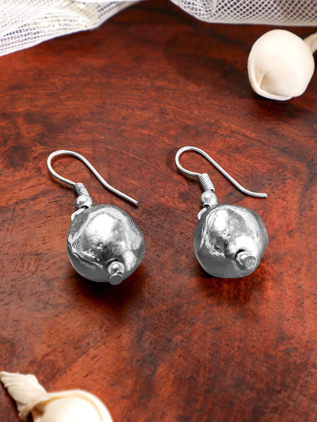 Rubans Oxidized Silver-Plated Statement Beaded Necklace & Earrings Set