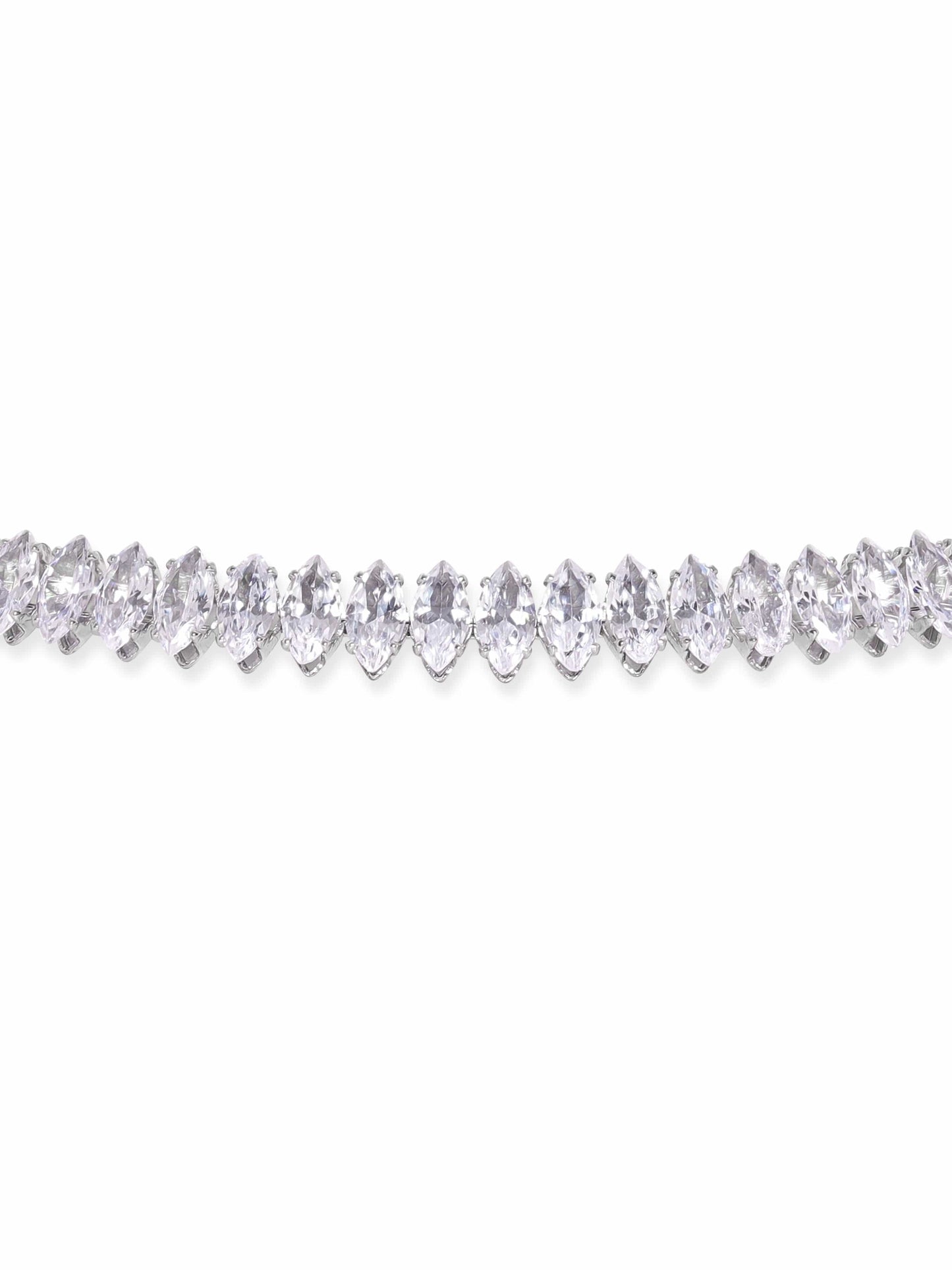 Rubans Rhodium Plated Korean Crystal studded Adjustable Choker necklace