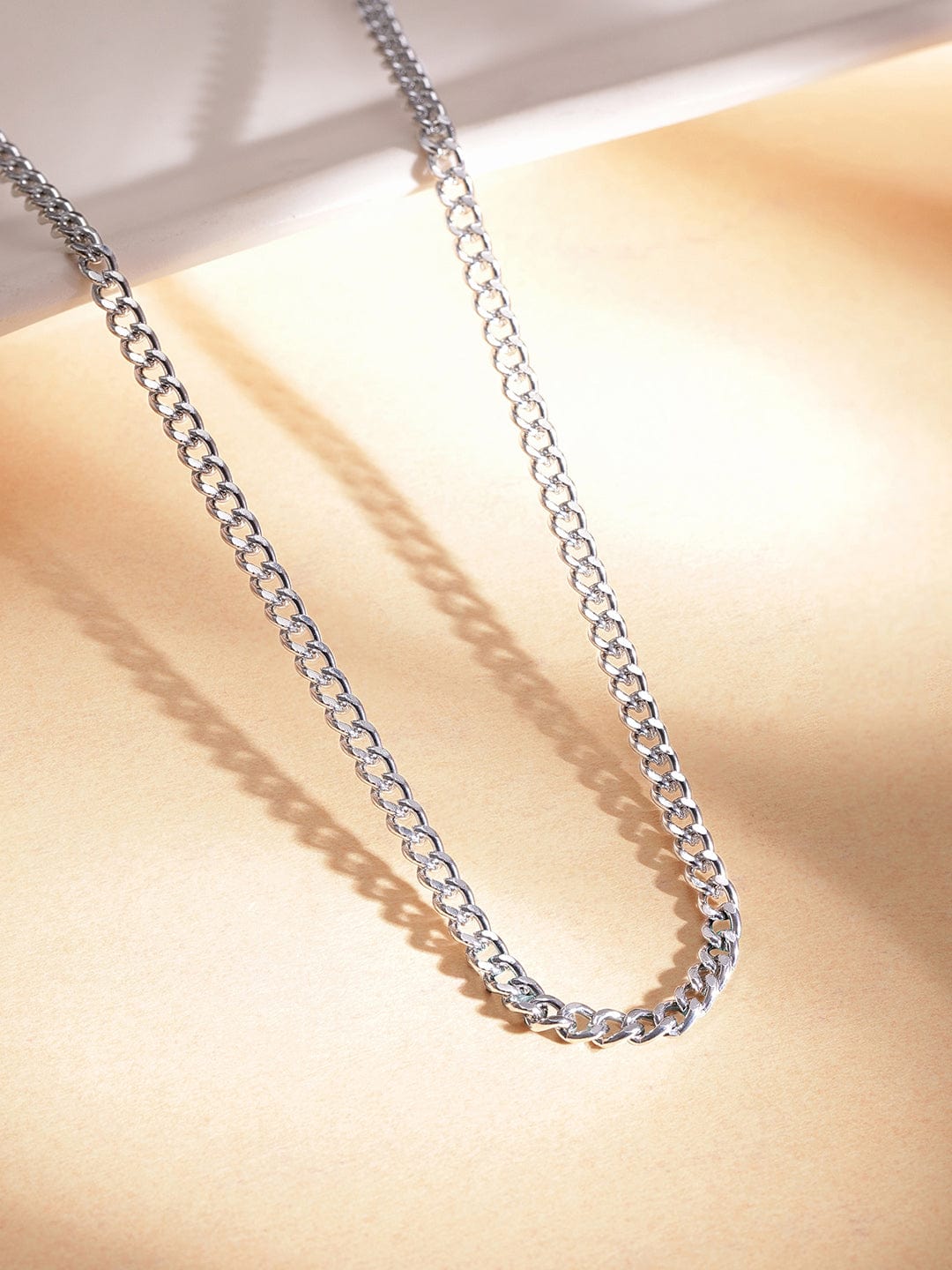 Rubans Rhodium-Plated Multicolor Crystal Charms Link Multi-Layered Necklace & Chains