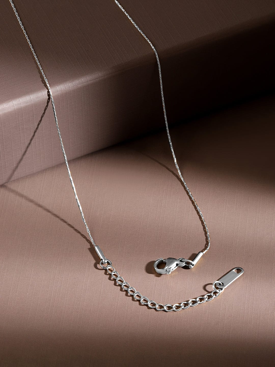 Rubans Rhodium-Plated Stainless Steel Tarnish Free Waterproof Heart & Pearl Pendant Necklace