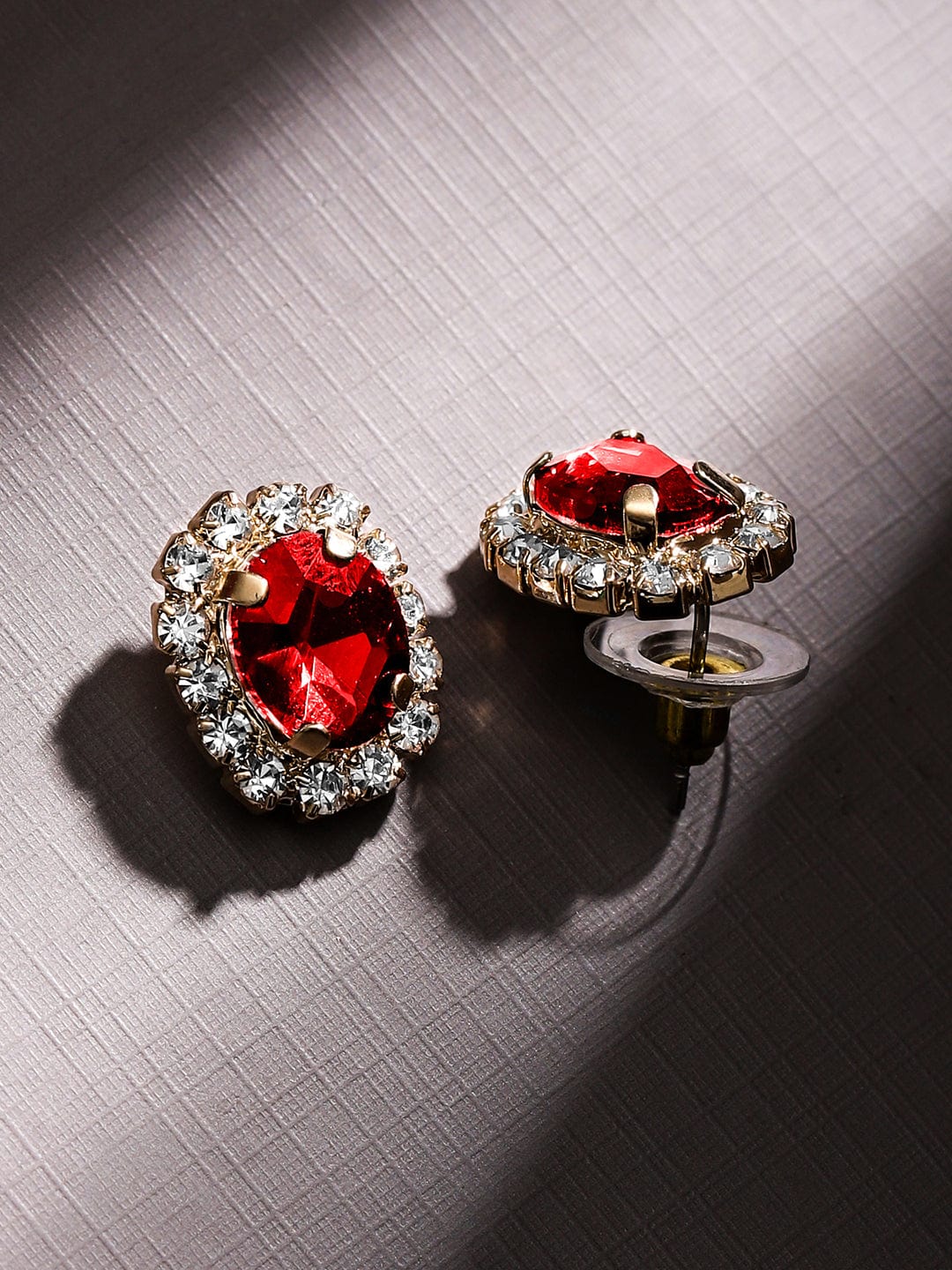 Rubans Voguish 18K Gold-Plated Crystal Ruby & CubicZirconia Studded Statement Necklace Set