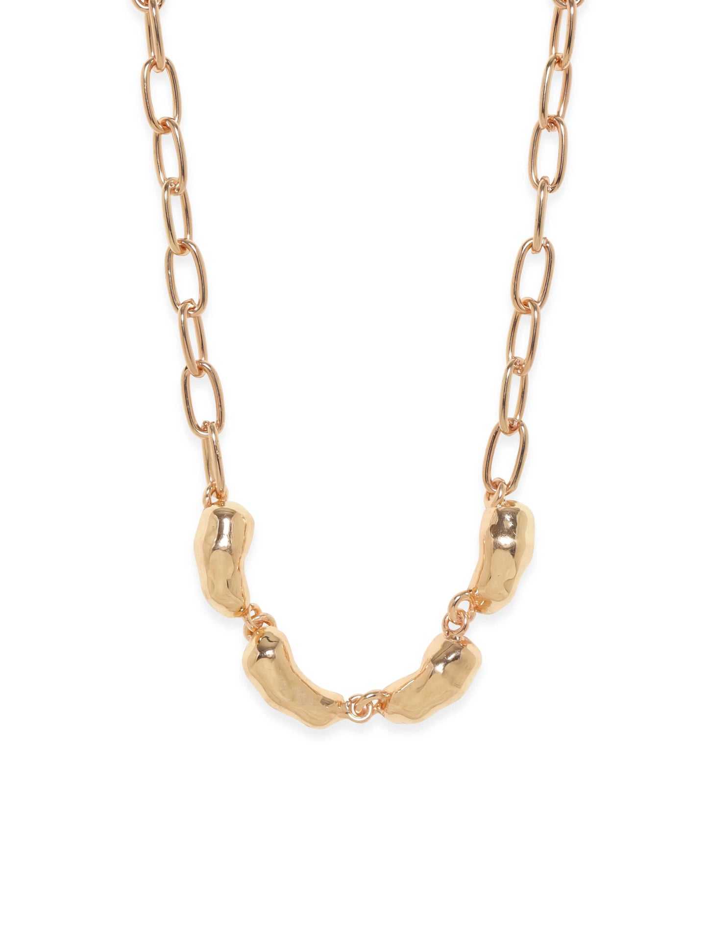 Rubans Voguish 18K Gold plated Paperclip charm necklace