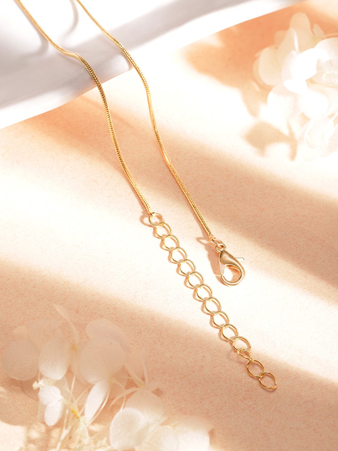 Rubans Voguish 18k Gold plated Stainless Steel Tarnish-Free Golden Fortitude Necklace