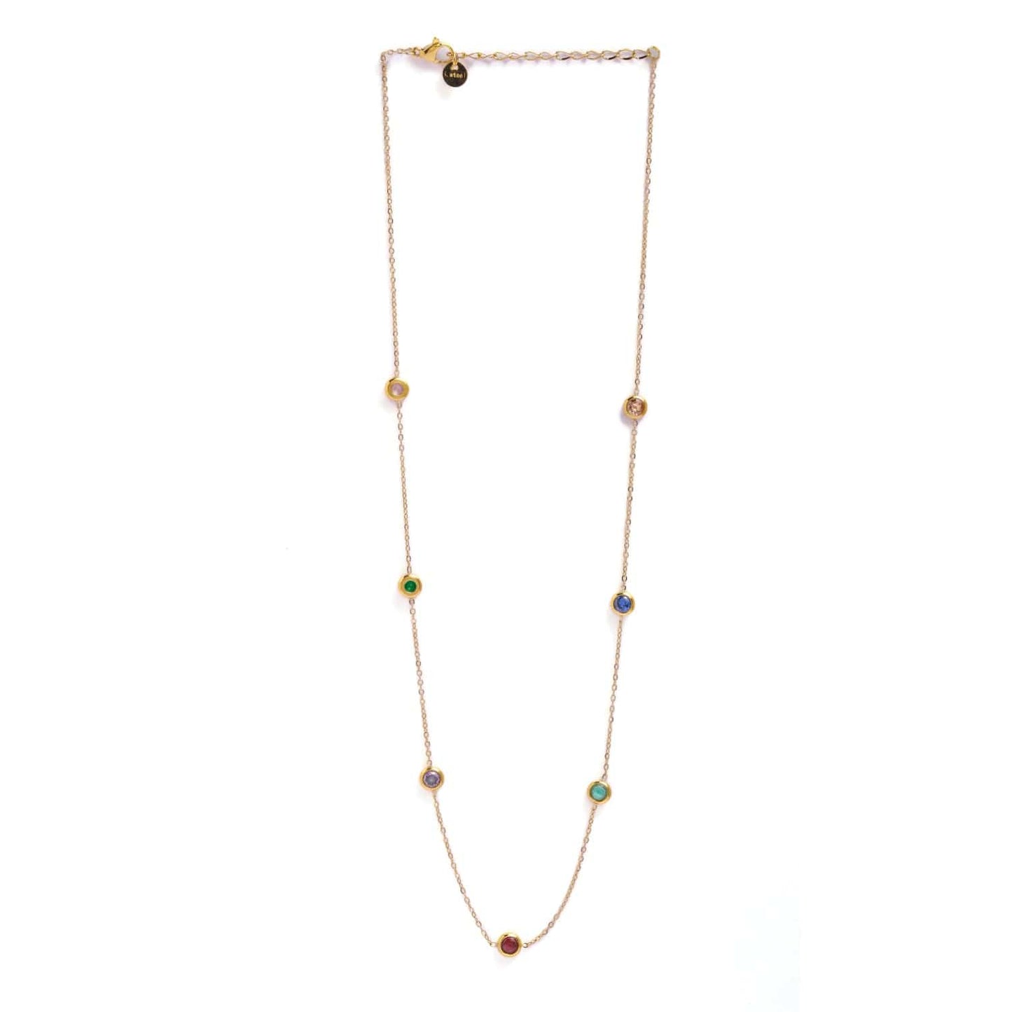Rubans Voguish 18KT Gold Plated Stainless Steel Waterproop Tarnish Free Demi-Fine Stone Necklace