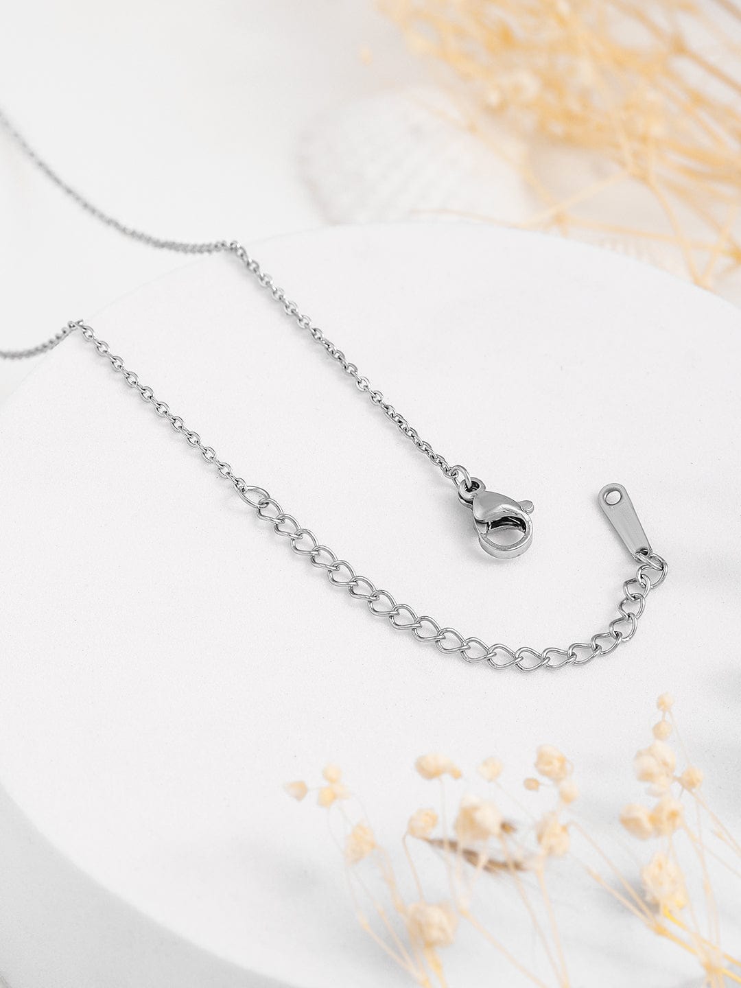 Rubans Voguish Silver Plated Stainless Steel Tarnish-Free Waterproof Bow Pendant Necklace
