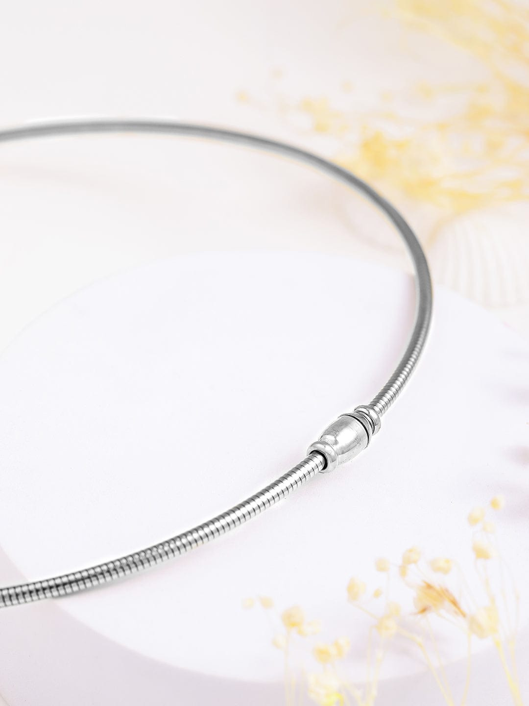 Rubans Voguish Silver Plated Stainless Steel Tarnish-Free Waterproof Heart Charm Necklace