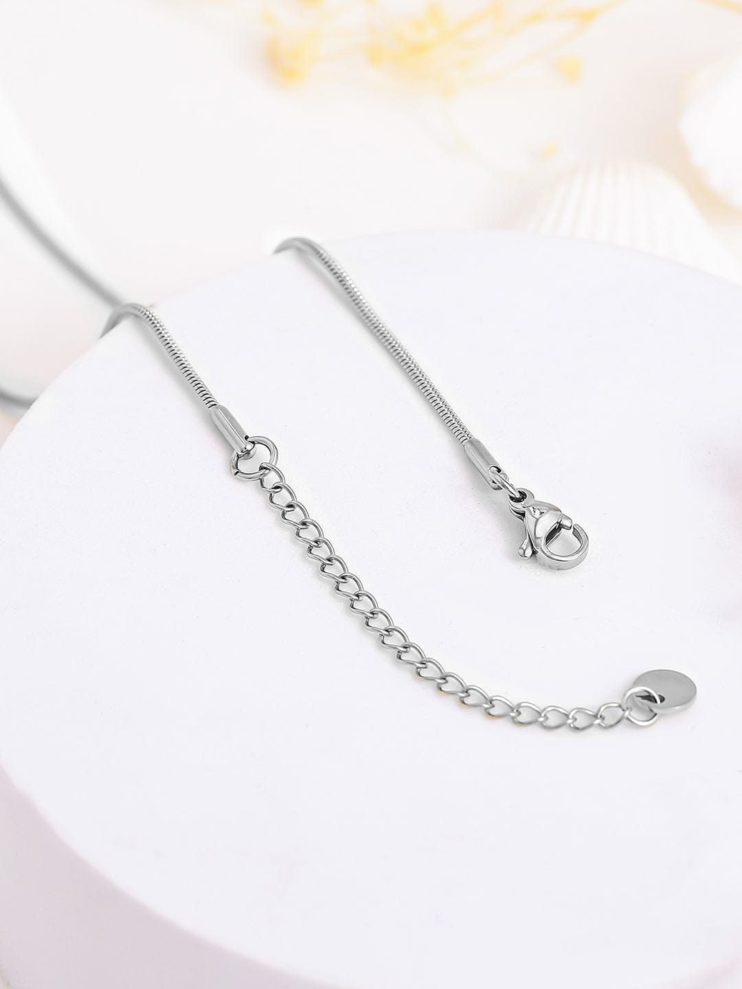 Rubans Voguish Silver Plated Stainless Steel Tarnish-Free Waterproof Sculptural Pendant Necklace