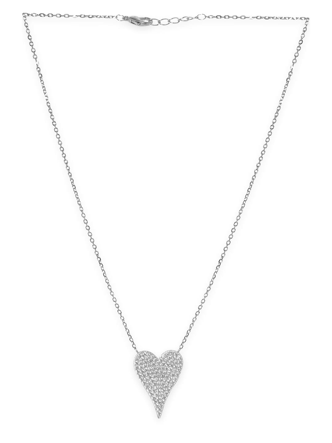 Rubans 925 Silver Spectacular Silver Symphony AD Necklace