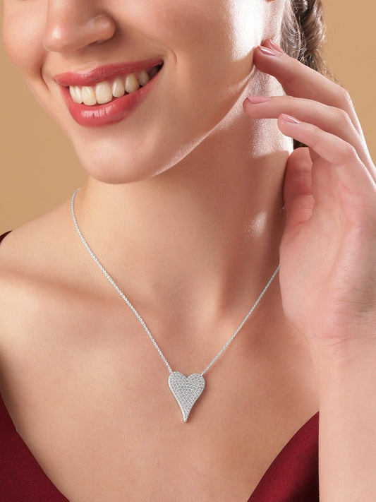 Rubans 925 Silver Spectacular Silver Symphony AD Necklace