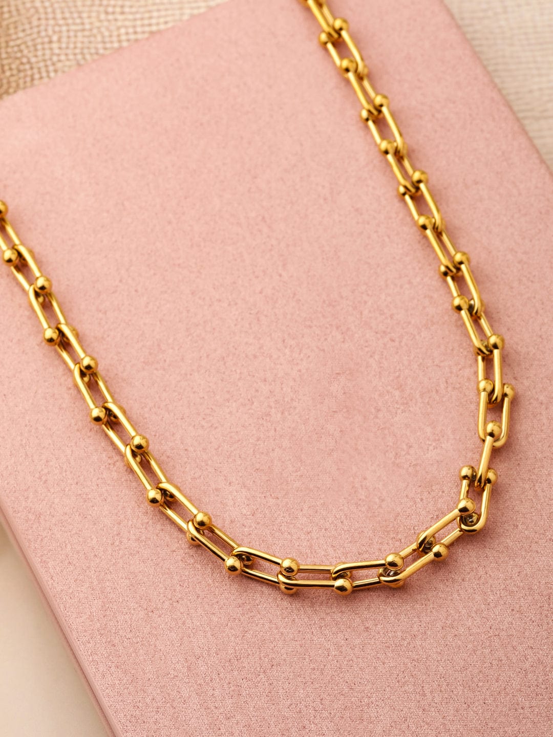 18K Gold-Plated Stainless Steel Tarnish-Free Waterproof Link Chain Necklace