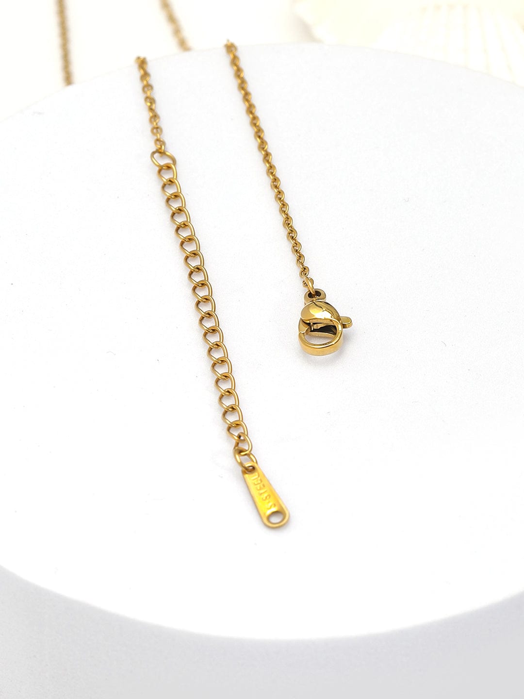 Rubans Voguish 18K Gold Plated Stainless Steel Tarnish-Free Waterproof Bow Pendant Necklace