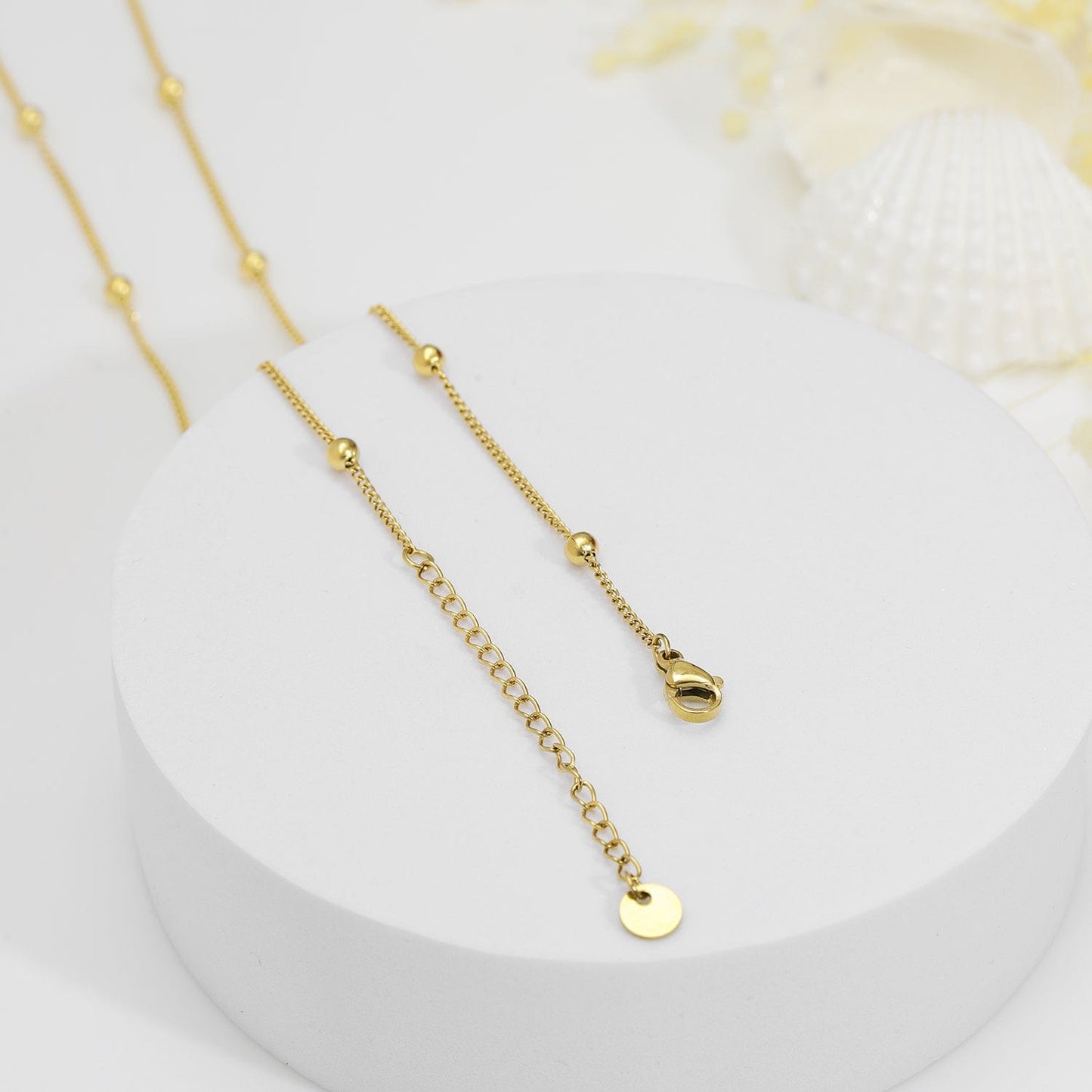 18KT Gold Plated Stainless Steel Tarnish-Free Waterproof Heart Link Necklace