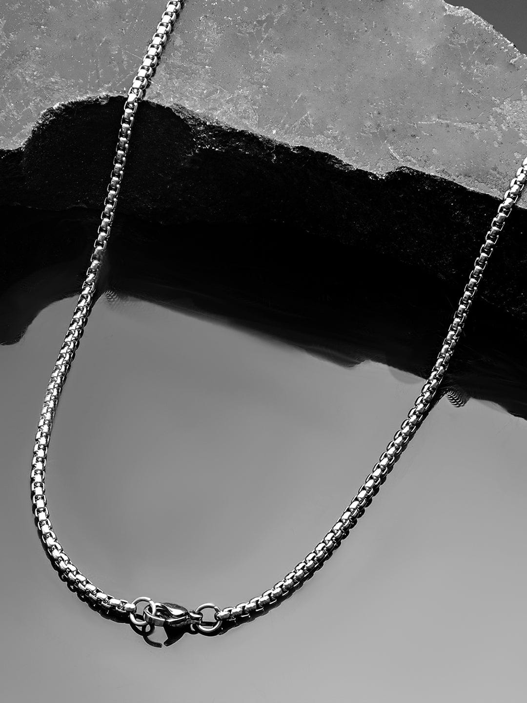 Rubans Trendy Stainless Steel Silver-Plated Sleek Design Pendant Necklace for Boys & Men