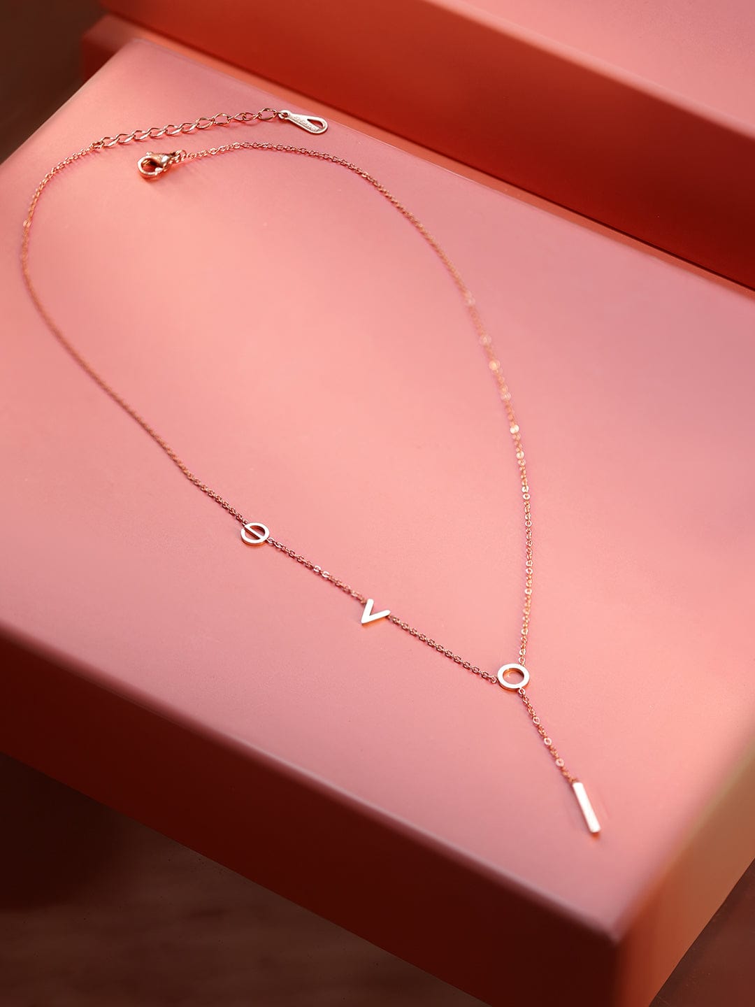 Rubans 18K Gold-Plated Double Layer Necklace with Minimalist Geometric Charms
