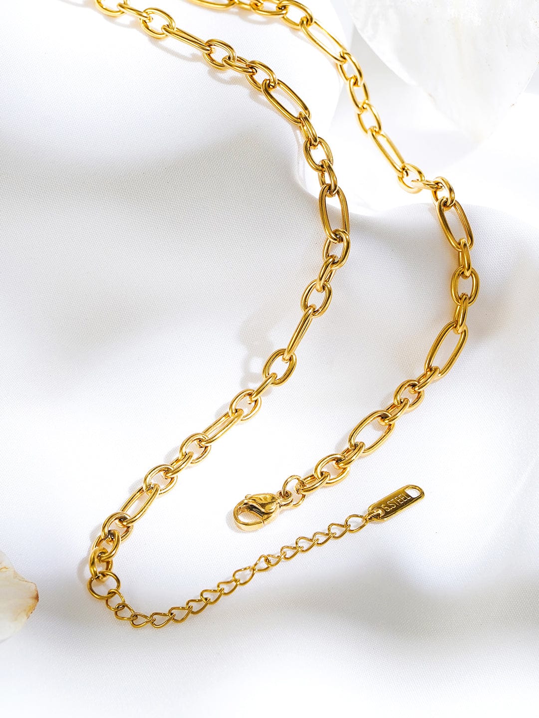 Rubans 18K Gold-Plated Spiral Shell Pendant Necklace with Multi-Coloured Beads & Charms Brass Chain
