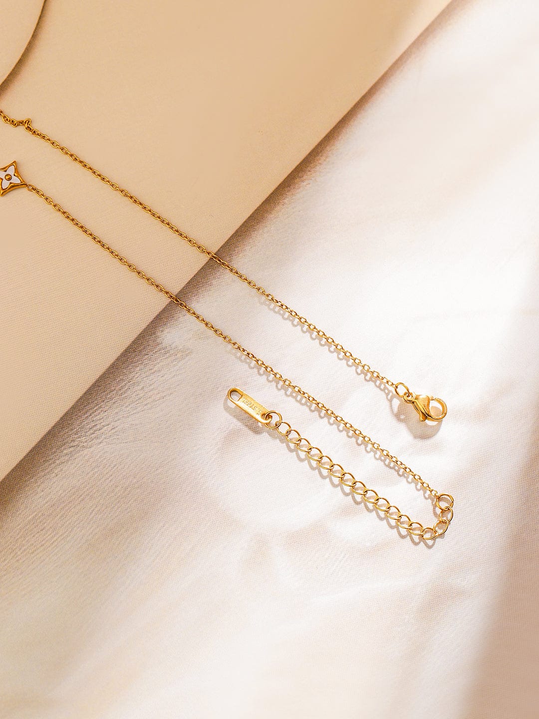 Rubans 18K Gold-Plated Stainless Steel Tarnish-Free Waterproof Floral Charm Necklace