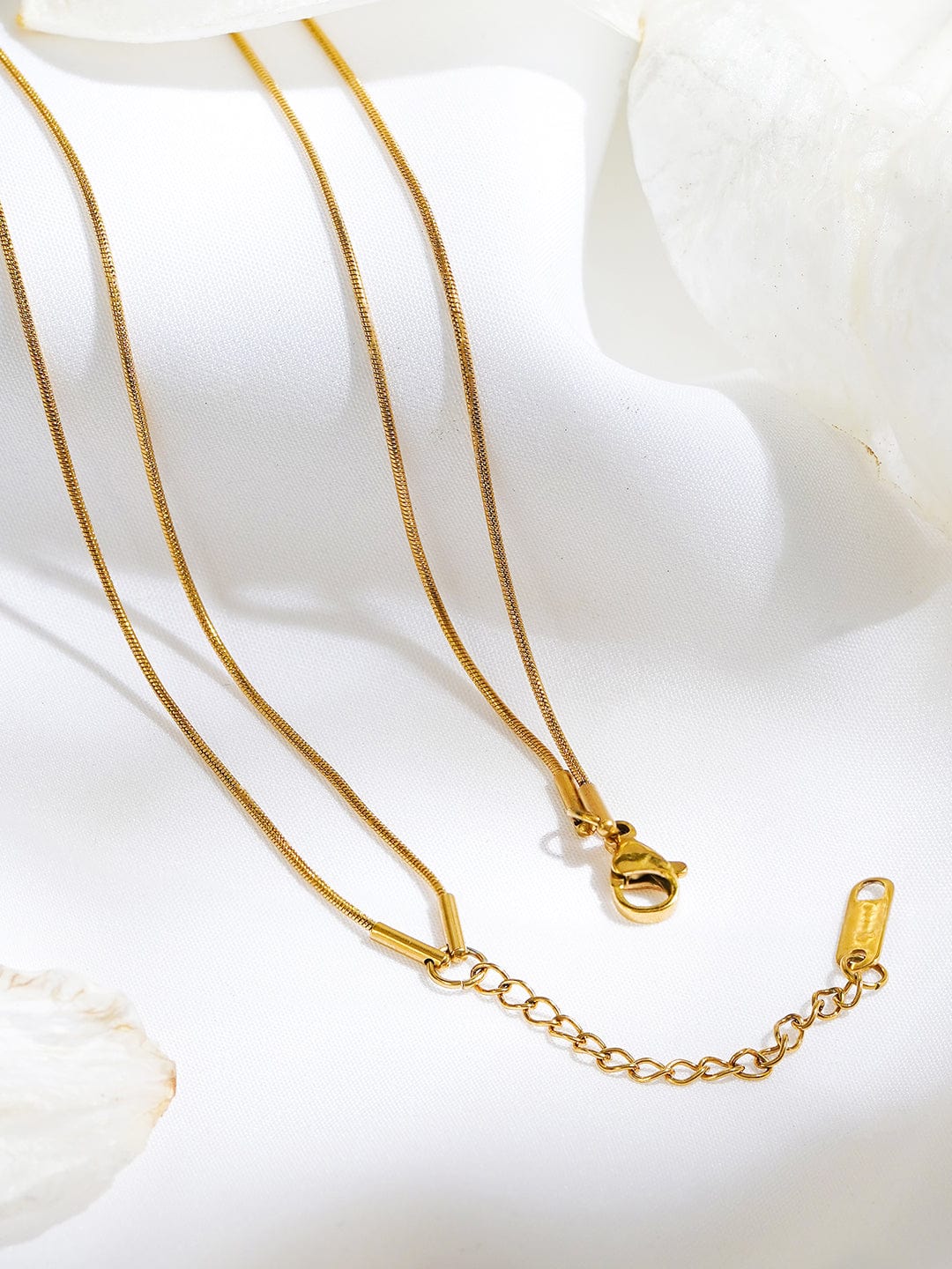 Rubans 18K Gold-Plated Stainless Steel Tarnish-Free Waterproof Heart Charm Double Layer Necklace with AD Studded Detailing
