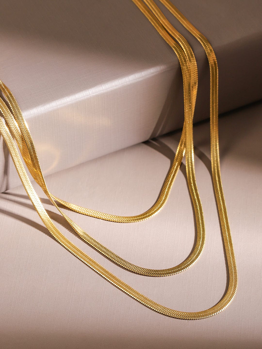 Rubans 18K Gold-Plated Stainless Steel Tarnish-Free Waterproof Multi-Layer Snake Necklace