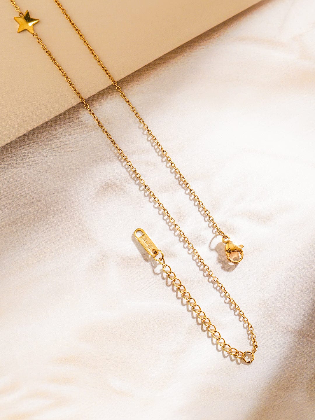 Rubans 18K Gold-Plated Stainless Steel Tarnish-Free Waterproof Star Charm Layered Necklace