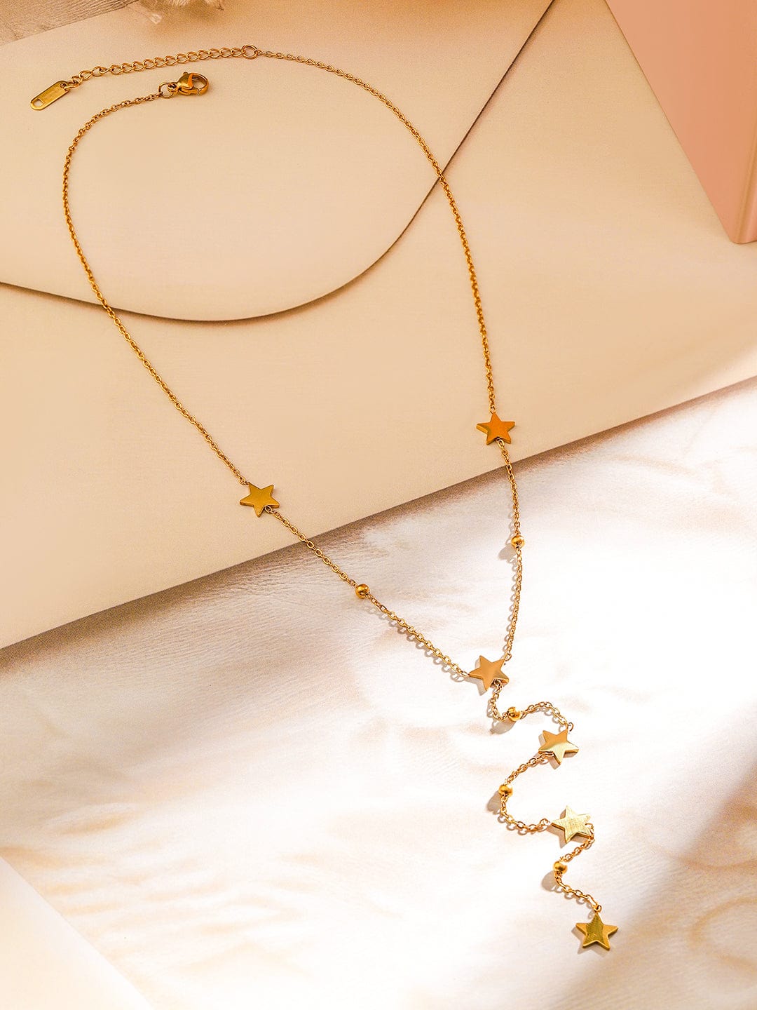Rubans 18K Gold-Plated Stainless Steel Tarnish-Free Waterproof Star Charm Layered Necklace
