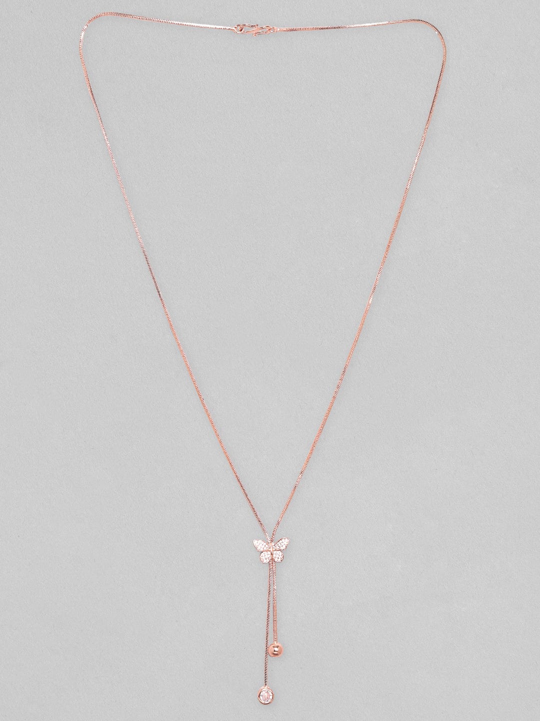 Rubans Rose Gold  White Brass Rose Gold-Plated Necklace