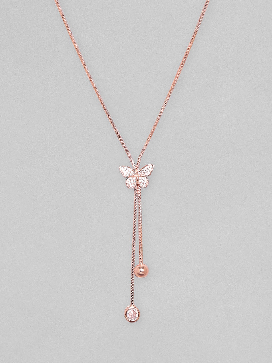 Rubans Rose Gold  White Brass Rose Gold-Plated Necklace