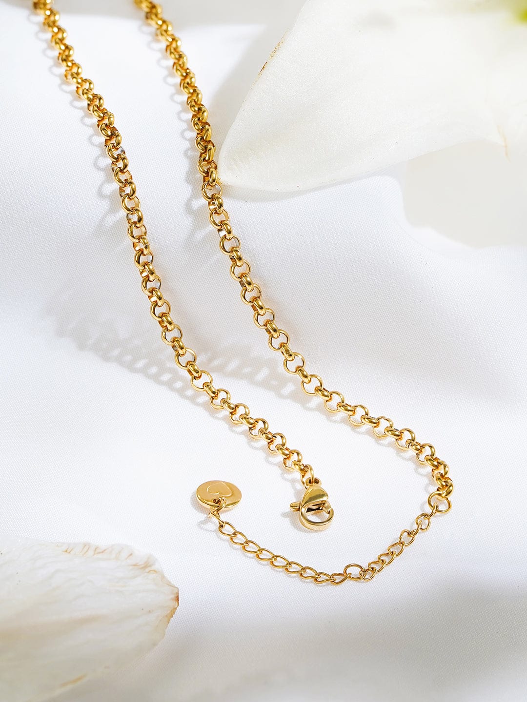 Rubans 22K Gold-Plated Circular Pendant Brass Necklace with Cubic Zirconia Accents