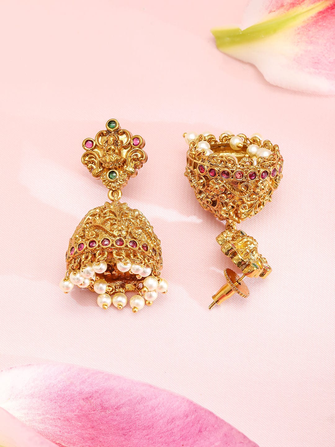 Rubans 22K Gold-Plated Cubic Zicronia Divin Lakshmi Temple Necklace Set