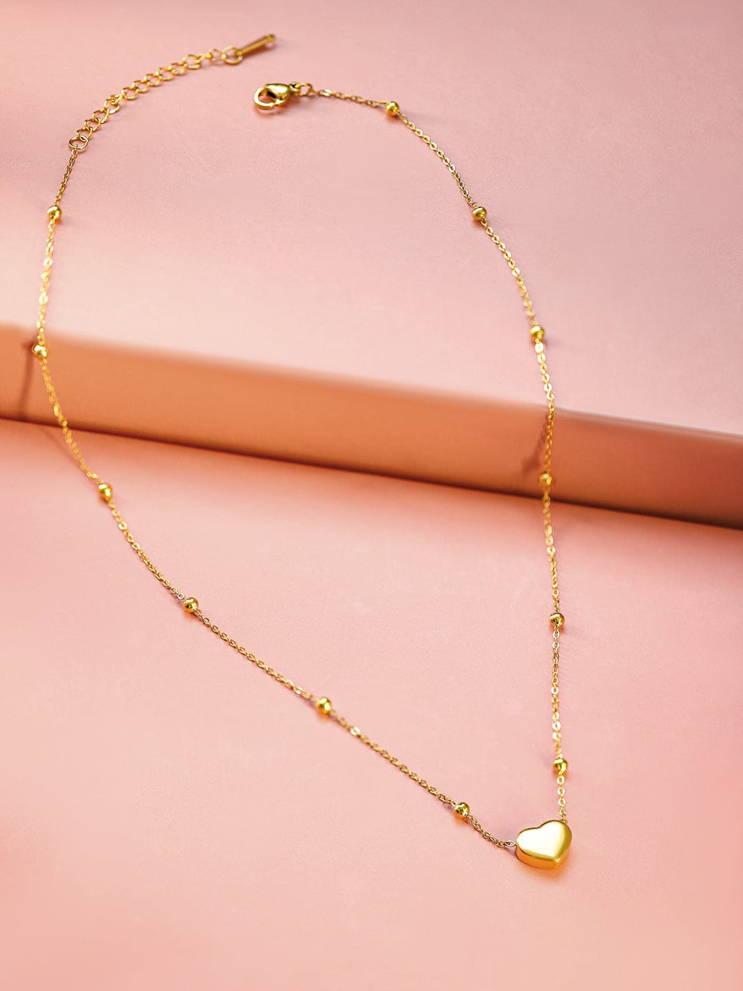 Rubans 22K Gold-Plated Heart Pendant Necklace RW19N408016