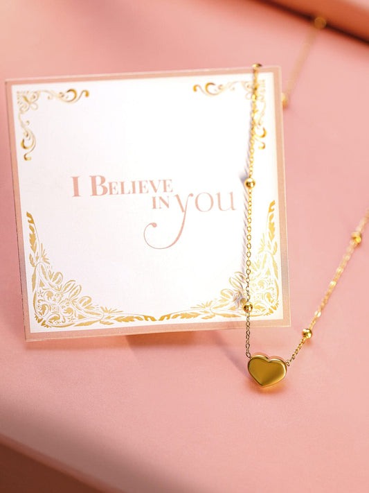 Rubans 22K Gold-Plated Heart Pendant Necklace RW19N408016