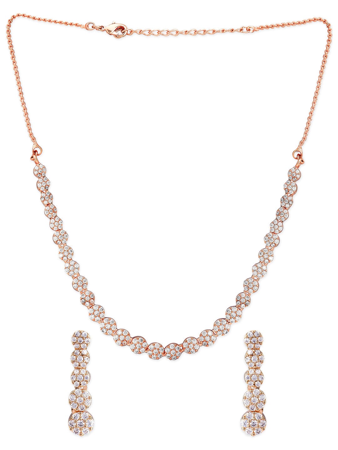 Rubans 22K Gold Polish AD Necklace set.