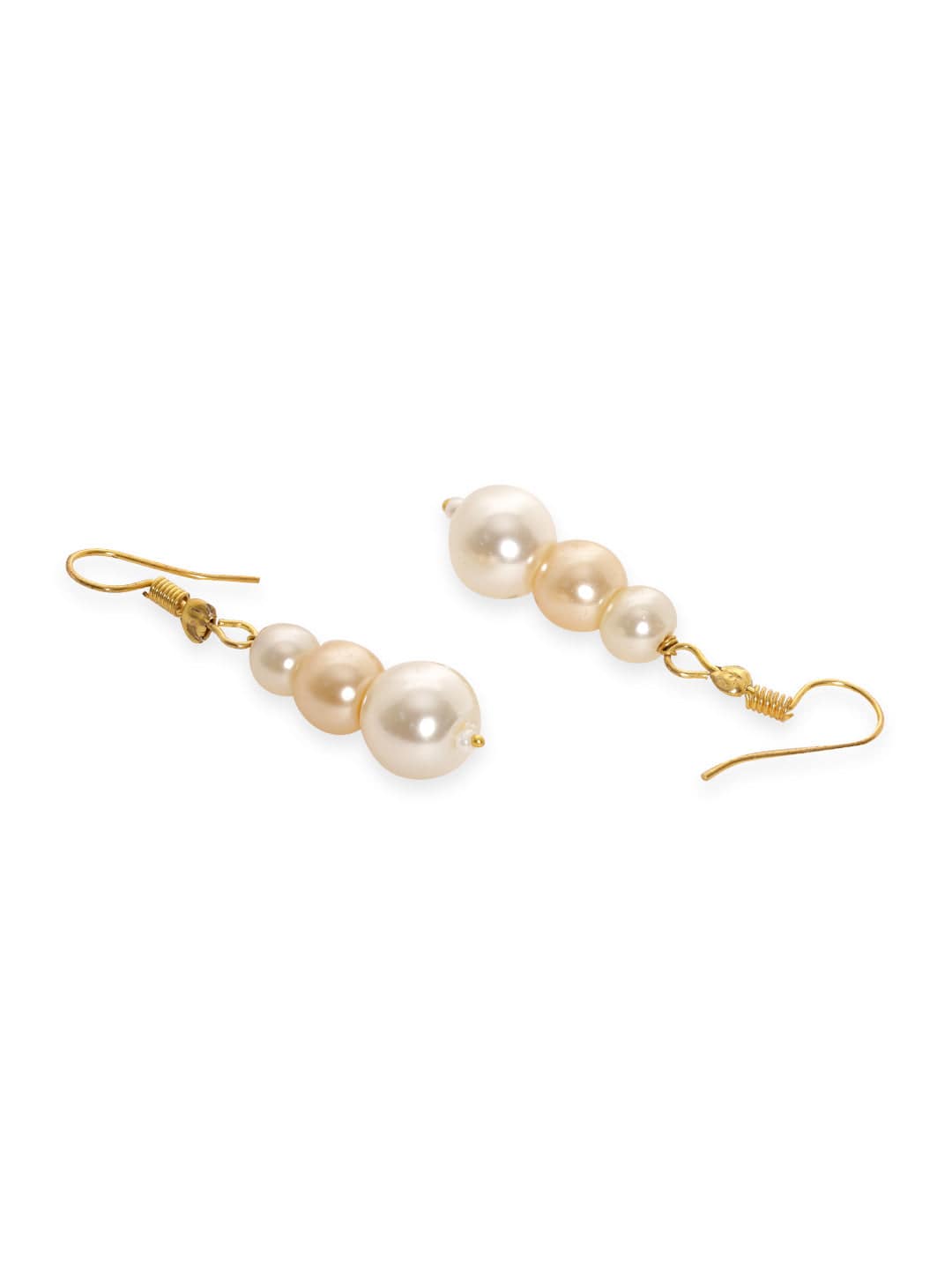 Rubans Cream Pearl beaded triple layer necklace Set
