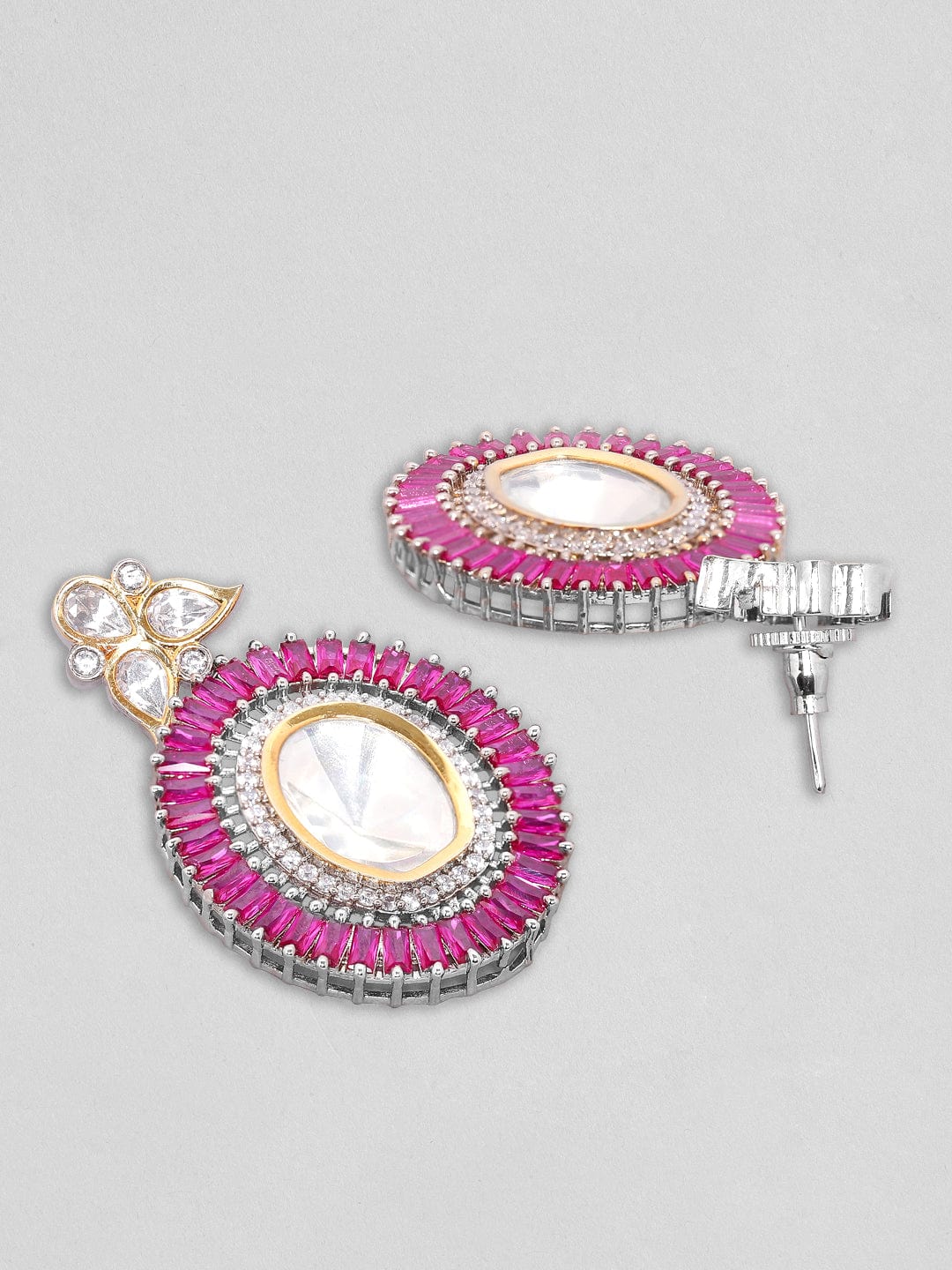 Rubans Gold Plated Contemporary Pink Polki Necklace Set