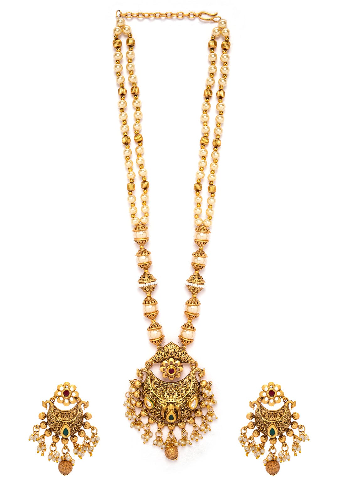 Rubans Gold Plated Hand Crafted   Statement Necklace Set