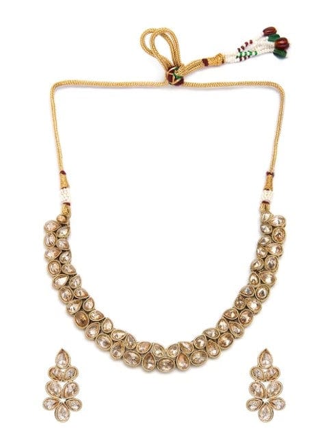 Rubans Gold-Plated Indian Traditional Kundan Necklace Set