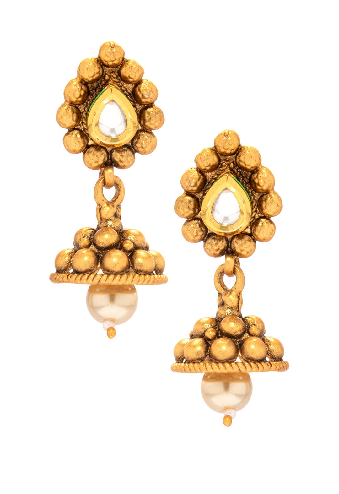 Rubans Gold Plated Pearl Statement Necklace Set
