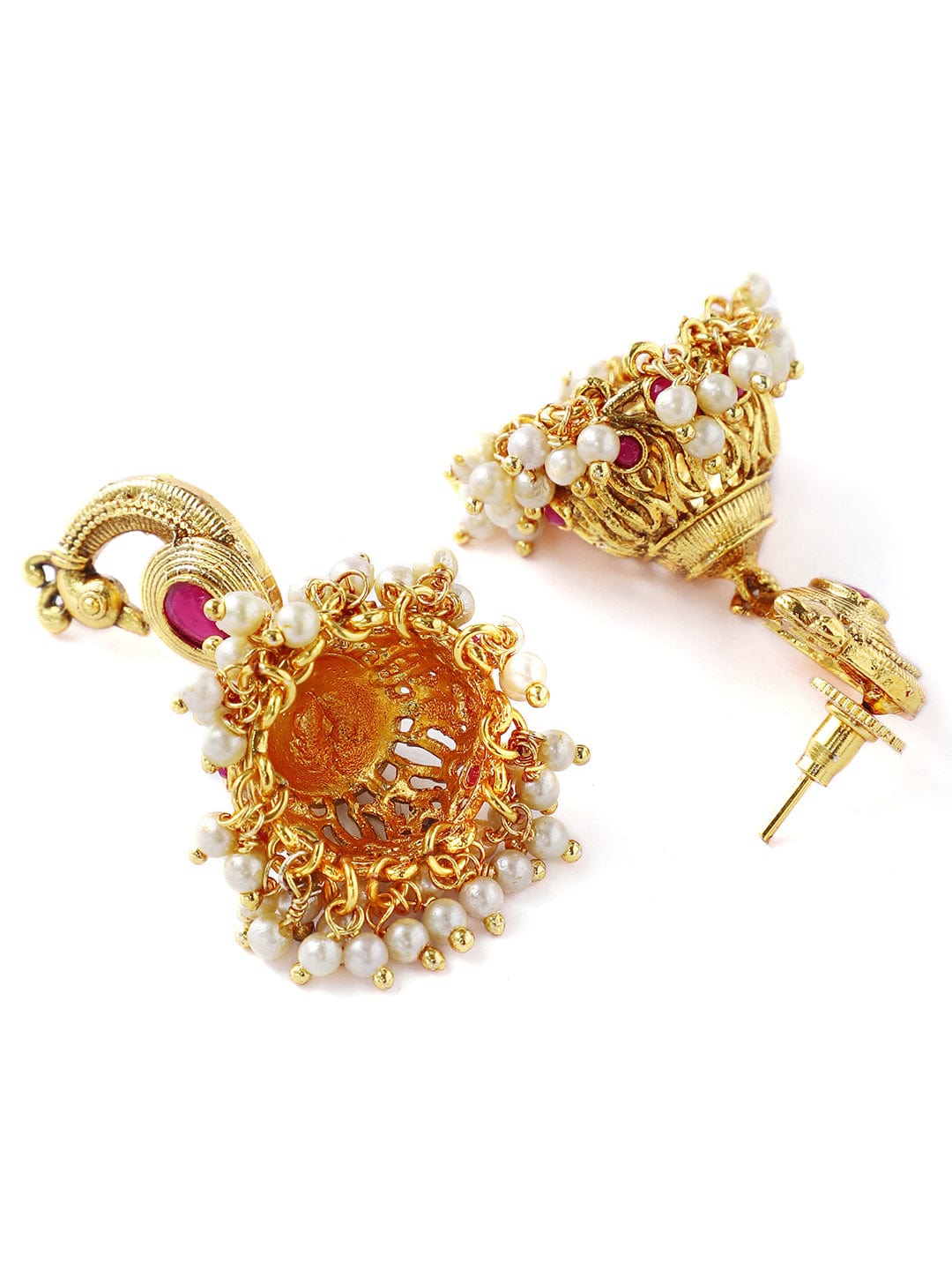 Rubans Gold Toned Peacock Embellished Necklace Set
