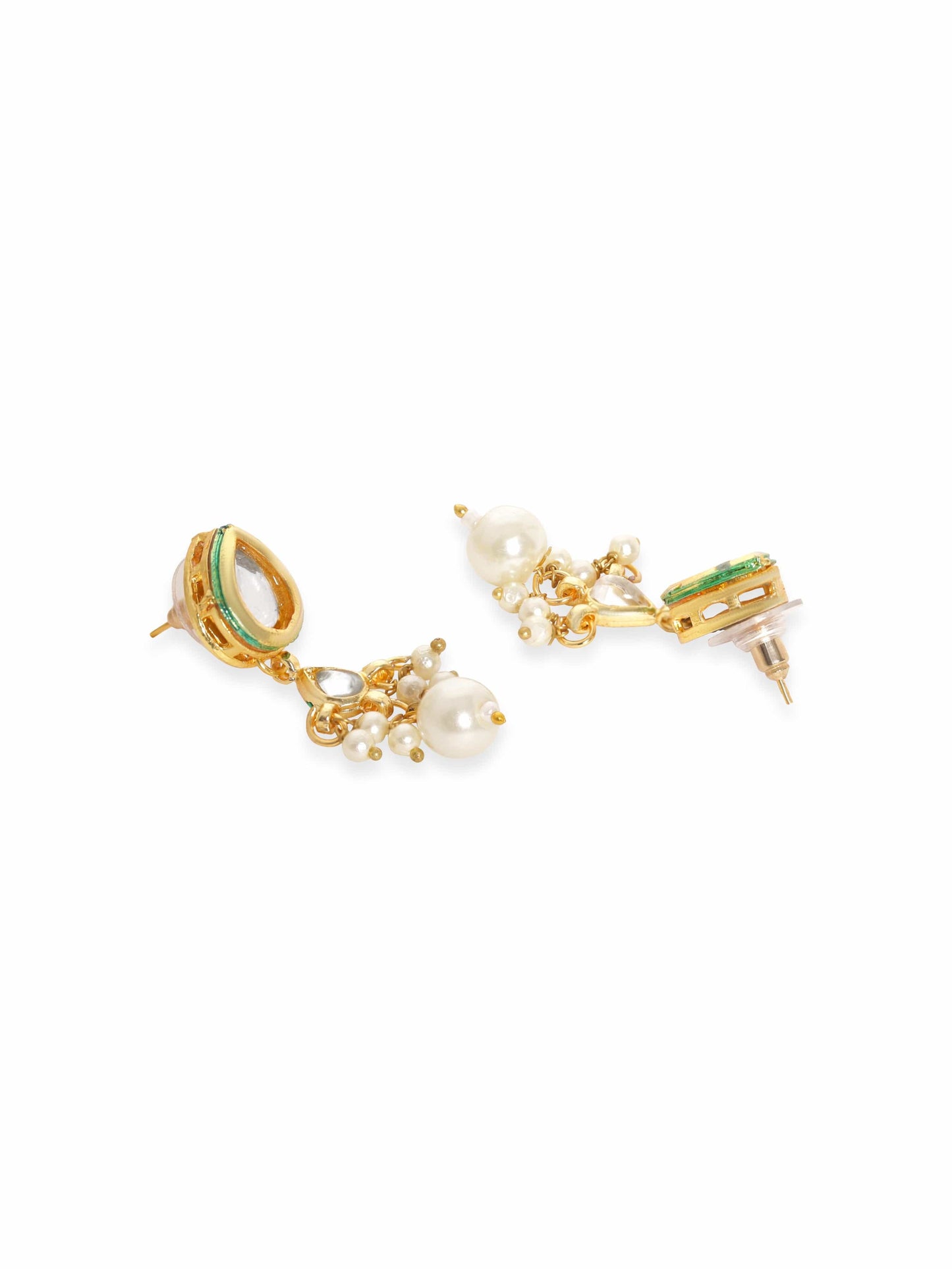 Rubans Majestic Fusion White Pearl with Kundan Necklace Set
