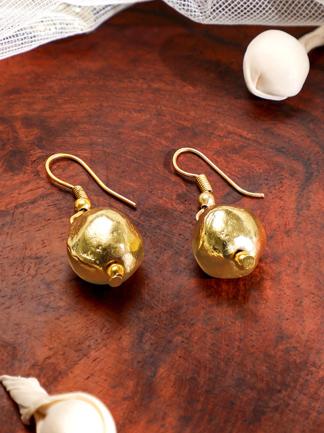 Rubans Oxidized 18K Gold-Plated Beaded Statement Necklace & Earrings Set