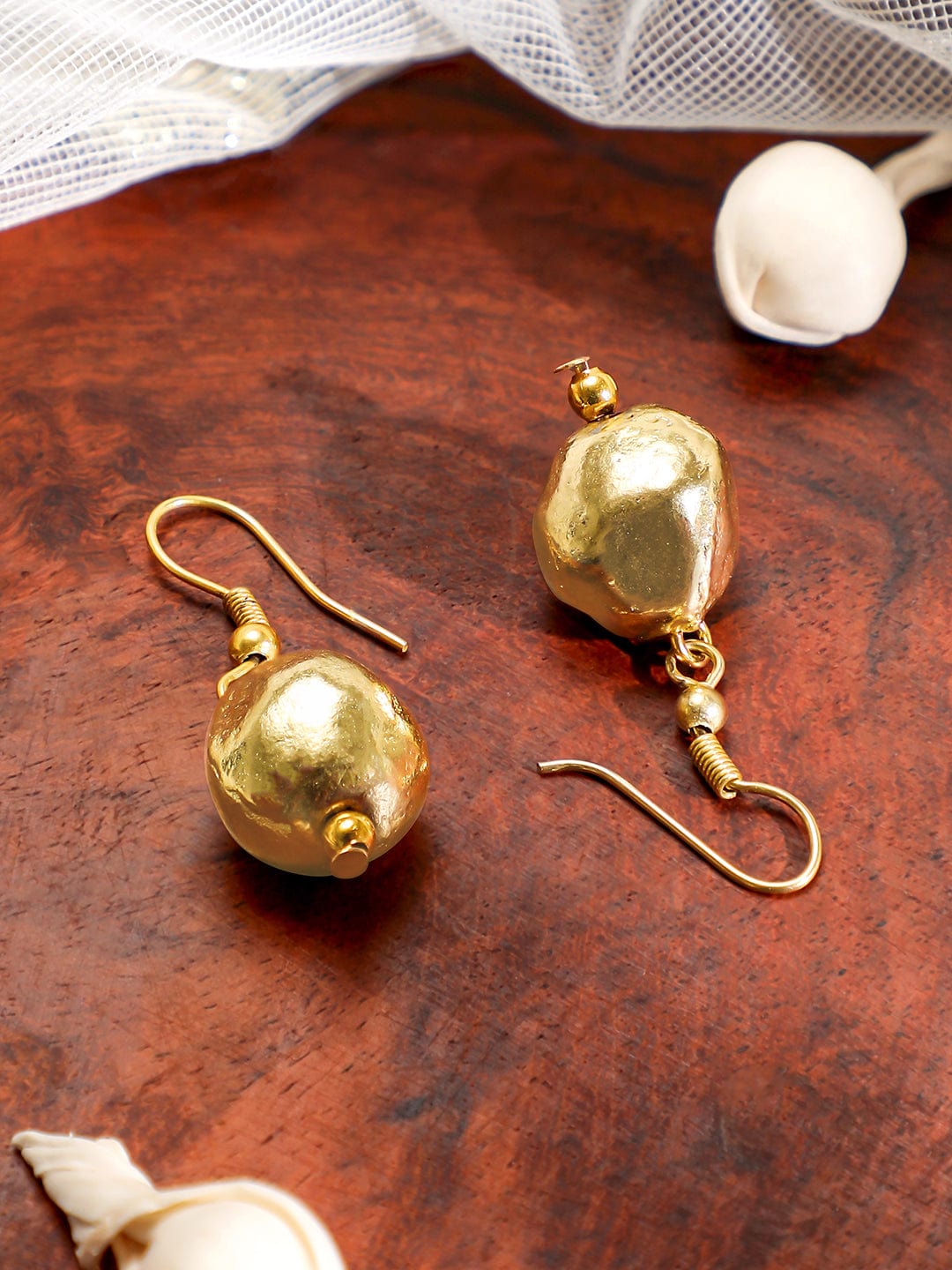 Rubans Oxidized Dual-Plated Gold & Silver Beaded Statement Necklace & Earrings Set