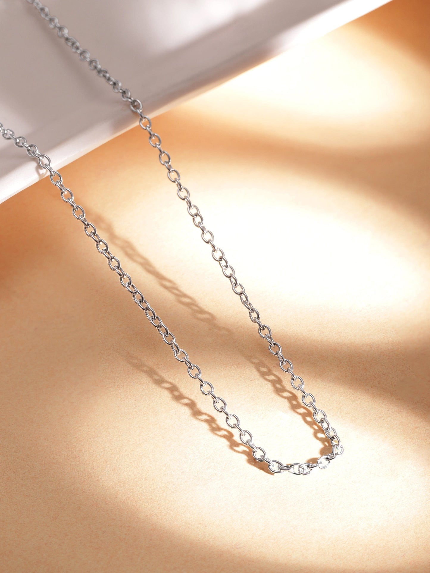 Rubans Rhodium-Plated Crystal Beaded & Chain-Link Multi-Layered Necklace