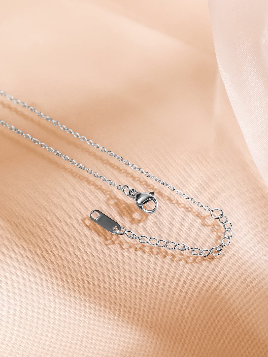 Rubans Rhodium-Plated Stainless Steel Tarnish-Free Waterproof Y-Chain Heart Charm Necklace